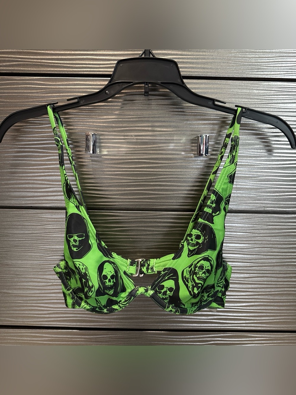 Broken Promises Zumiez Green Skull Print Bikini Top